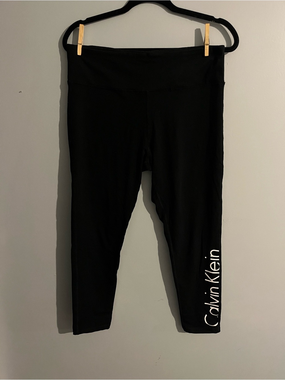 Calvin Klein Performance Black Leggings with White Logo size XL high waisted